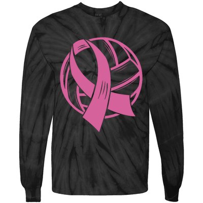 Breast Cancer Awareness Volleyball Team Supporter Tie-Dye Long Sleeve Shirt