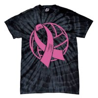 Breast Cancer Awareness Volleyball Team Supporter Tie-Dye T-Shirt