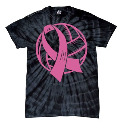 Breast Cancer Awareness Volleyball Team Supporter Tie-Dye T-Shirt