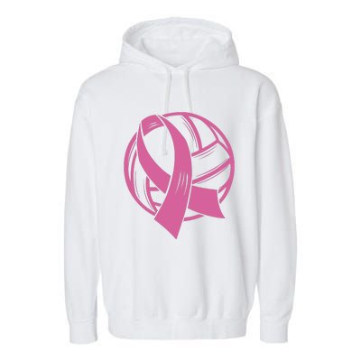 Breast Cancer Awareness Volleyball Team Supporter Garment-Dyed Fleece Hoodie