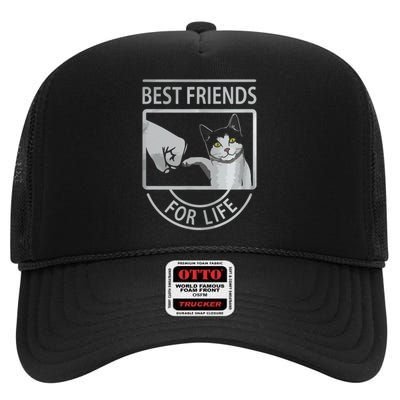 Bff Cat Awesome Cat High Crown Mesh Back Trucker Hat