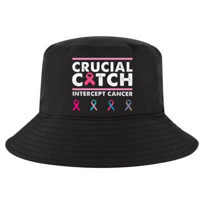 Breast Cancer Awareness Crucial A Catch Intercept Cancer Cool Comfort Performance Bucket Hat