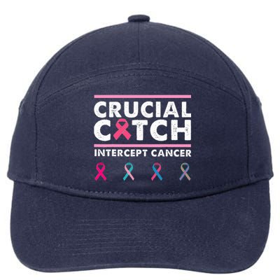 Breast Cancer Awareness Crucial A Catch Intercept Cancer 7-Panel Snapback Hat