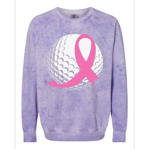 Breast Cancer Awareness Golf Ball Pink Ribbon Colorblast Crewneck Sweatshirt