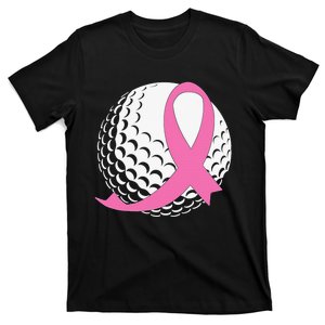 Breast Cancer Awareness Golf Ball Pink Ribbon T-Shirt