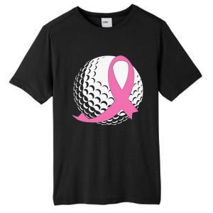 Breast Cancer Awareness Golf Ball Pink Ribbon Tall Fusion ChromaSoft Performance T-Shirt