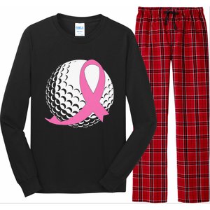 Breast Cancer Awareness Golf Ball Pink Ribbon Long Sleeve Pajama Set