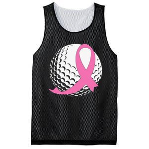 Breast Cancer Awareness Golf Ball Pink Ribbon Mesh Reversible Basketball Jersey Tank