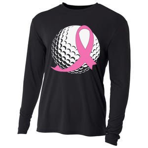 Breast Cancer Awareness Golf Ball Pink Ribbon Cooling Performance Long Sleeve Crew