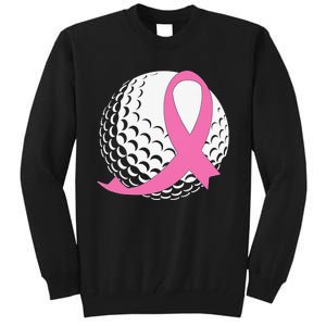 Breast Cancer Awareness Golf Ball Pink Ribbon Tall Sweatshirt