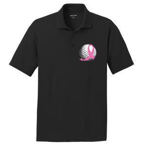 Breast Cancer Awareness Golf Ball Pink Ribbon PosiCharge RacerMesh Polo