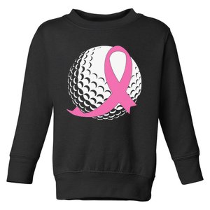 Breast Cancer Awareness Golf Ball Pink Ribbon Toddler Sweatshirt