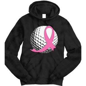 Breast Cancer Awareness Golf Ball Pink Ribbon Tie Dye Hoodie