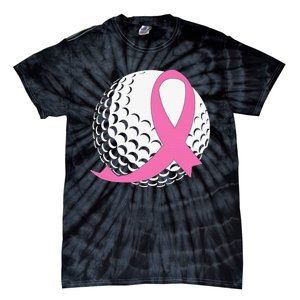 Breast Cancer Awareness Golf Ball Pink Ribbon Tie-Dye T-Shirt