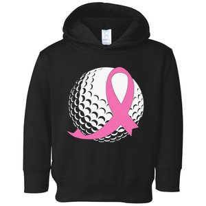 Breast Cancer Awareness Golf Ball Pink Ribbon Toddler Hoodie