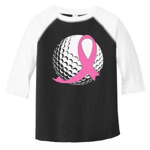 Breast Cancer Awareness Golf Ball Pink Ribbon Toddler Fine Jersey T-Shirt