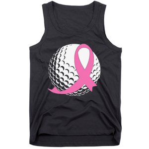 Breast Cancer Awareness Golf Ball Pink Ribbon Tank Top