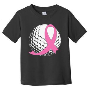 Breast Cancer Awareness Golf Ball Pink Ribbon Toddler T-Shirt