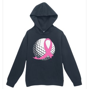 Breast Cancer Awareness Golf Ball Pink Ribbon Urban Pullover Hoodie