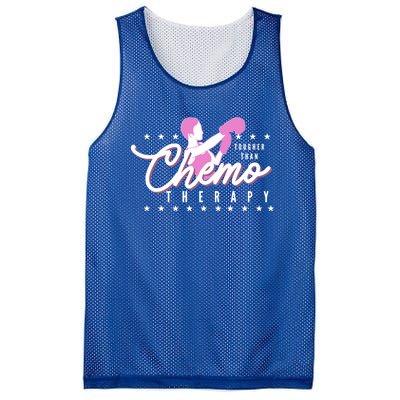 Breast Cancer Awareness Tougher Than Chemotherapy Meaningful Gift Mesh Reversible Basketball Jersey Tank