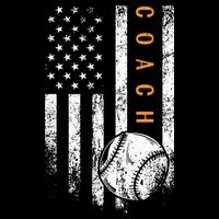 Baseball Coach American Flag Baseball Trainer Coaching Impact Tech Backpack