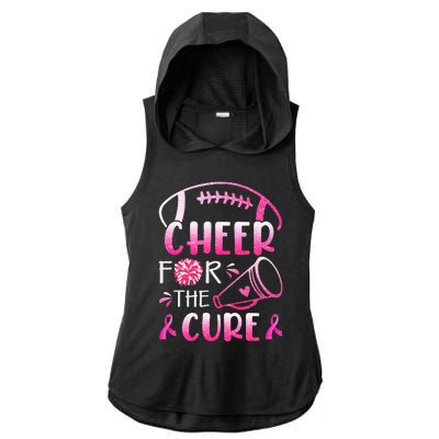 Breast Cancer Awareness Cheer For The Cure Ladies PosiCharge Tri-Blend Wicking Draft Hoodie Tank