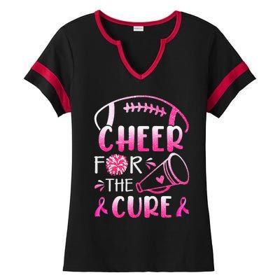 Breast Cancer Awareness Cheer For The Cure Ladies Halftime Notch Neck Tee