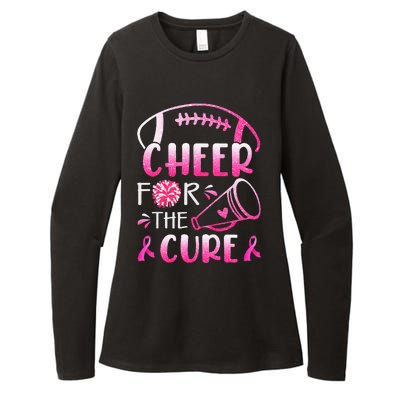 Breast Cancer Awareness Cheer For The Cure Womens CVC Long Sleeve Shirt