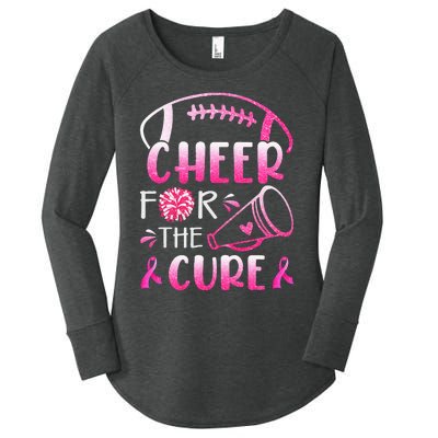 Breast Cancer Awareness Cheer For The Cure Women's Perfect Tri Tunic Long Sleeve Shirt