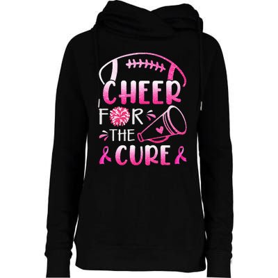 Breast Cancer Awareness Cheer For The Cure Womens Funnel Neck Pullover Hood