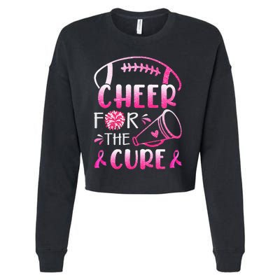 Breast Cancer Awareness Cheer For The Cure Cropped Pullover Crew