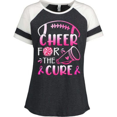 Breast Cancer Awareness Cheer For The Cure Enza Ladies Jersey Colorblock Tee