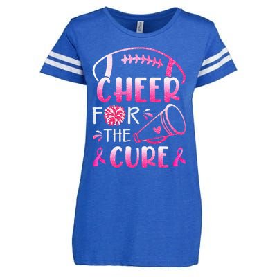 Breast Cancer Awareness Cheer For The Cure Enza Ladies Jersey Football T-Shirt