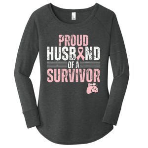 Breast Cancer Awareness Support for Proud Spouses Women's Perfect Tri Tunic Long Sleeve Shirt