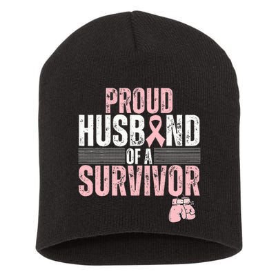 Breast Cancer Awareness Support for Proud Spouses Short Acrylic Beanie