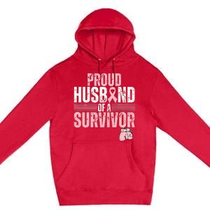 Breast Cancer Awareness Support for Proud Spouses Premium Pullover Hoodie