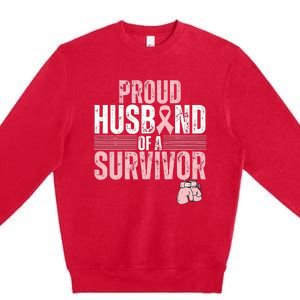 Breast Cancer Awareness Support for Proud Spouses Premium Crewneck Sweatshirt