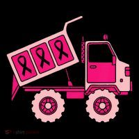 Breast Cancer Awareness with a Pink Ribbon Dump Truck Impact Tech Backpack