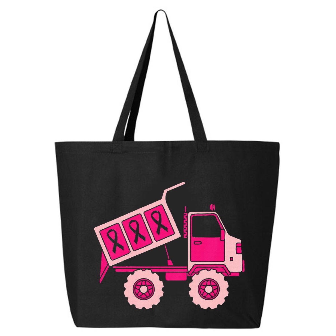 Breast Cancer Awareness with a Pink Ribbon Dump Truck 25L Jumbo Tote