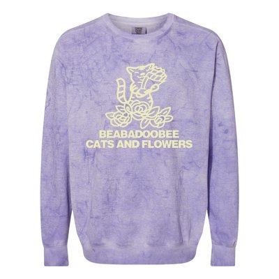 Beabadoobee Cats And Flowers Colorblast Crewneck Sweatshirt