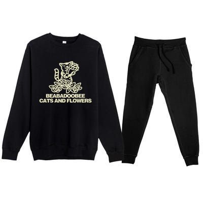 Beabadoobee Cats And Flowers Premium Crewneck Sweatsuit Set