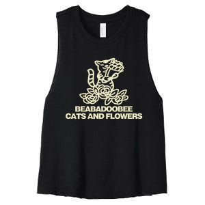 Beabadoobee Cats And Flowers Women's Racerback Cropped Tank