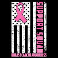 Breast Cancer Awareness Support Squad Distressed USA Flag Impact Tech Backpack