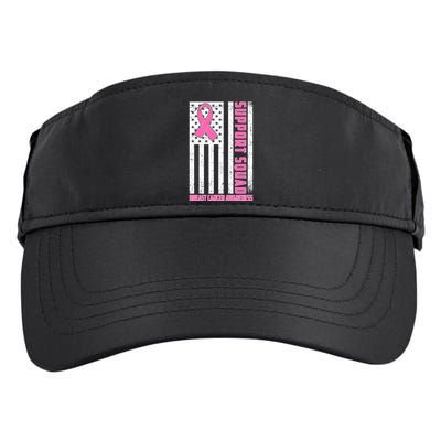Breast Cancer Awareness Support Squad Distressed USA Flag Adult Drive Performance Visor