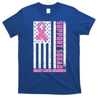 Breast Cancer Awareness Support Squad Distressed USA Flag T-Shirt