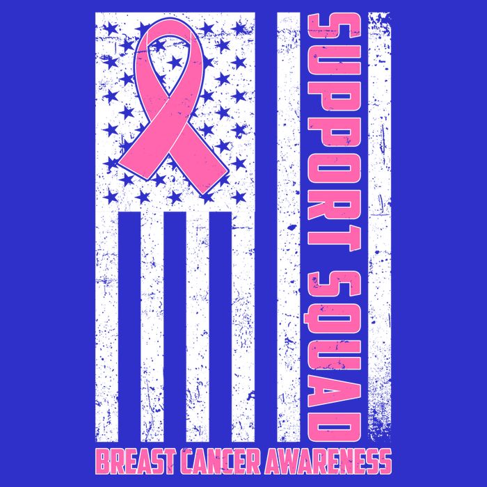 Breast Cancer Awareness Support Squad Distressed USA Flag T-Shirt