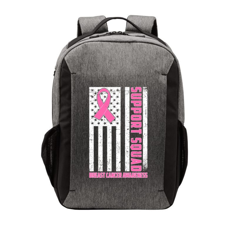 Breast Cancer Awareness Support Squad Distressed USA Flag Vector Backpack