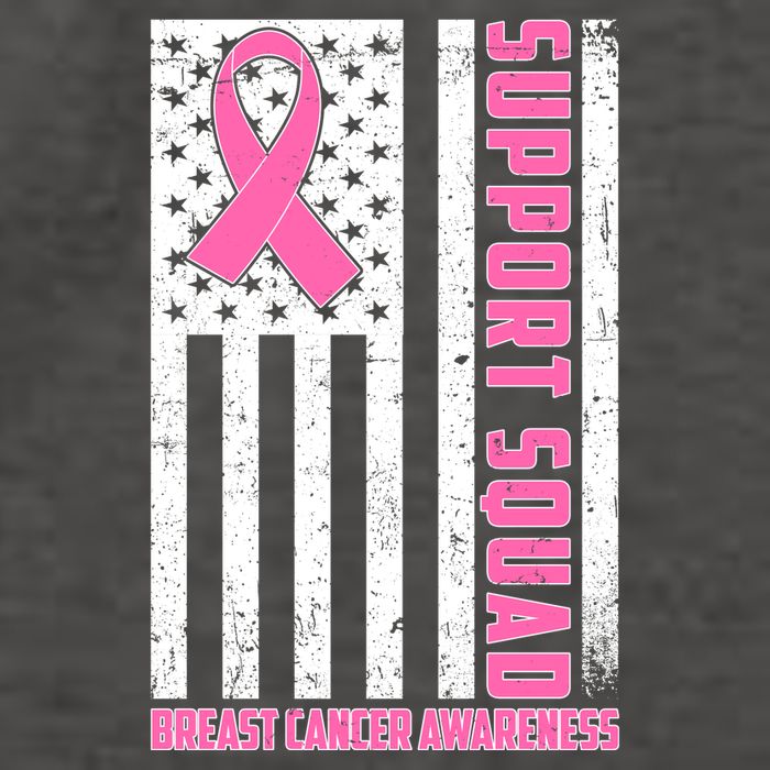 Breast Cancer Awareness Support Squad Distressed USA Flag Vector Backpack