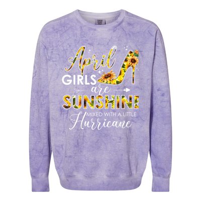 Bday Classic April Girls Are Sunshine Mixed With Hurricane Meaningful Gift Colorblast Crewneck Sweatshirt