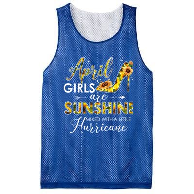 Bday Classic April Girls Are Sunshine Mixed With Hurricane Meaningful Gift Mesh Reversible Basketball Jersey Tank